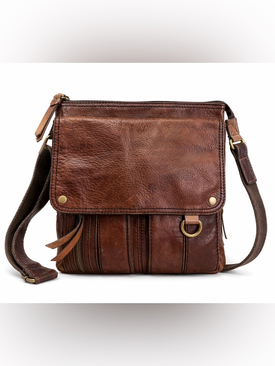 Fossil Handbags - Fossil Long Live Vintage 1954 Leather Cargo Crossbody Bag Brown